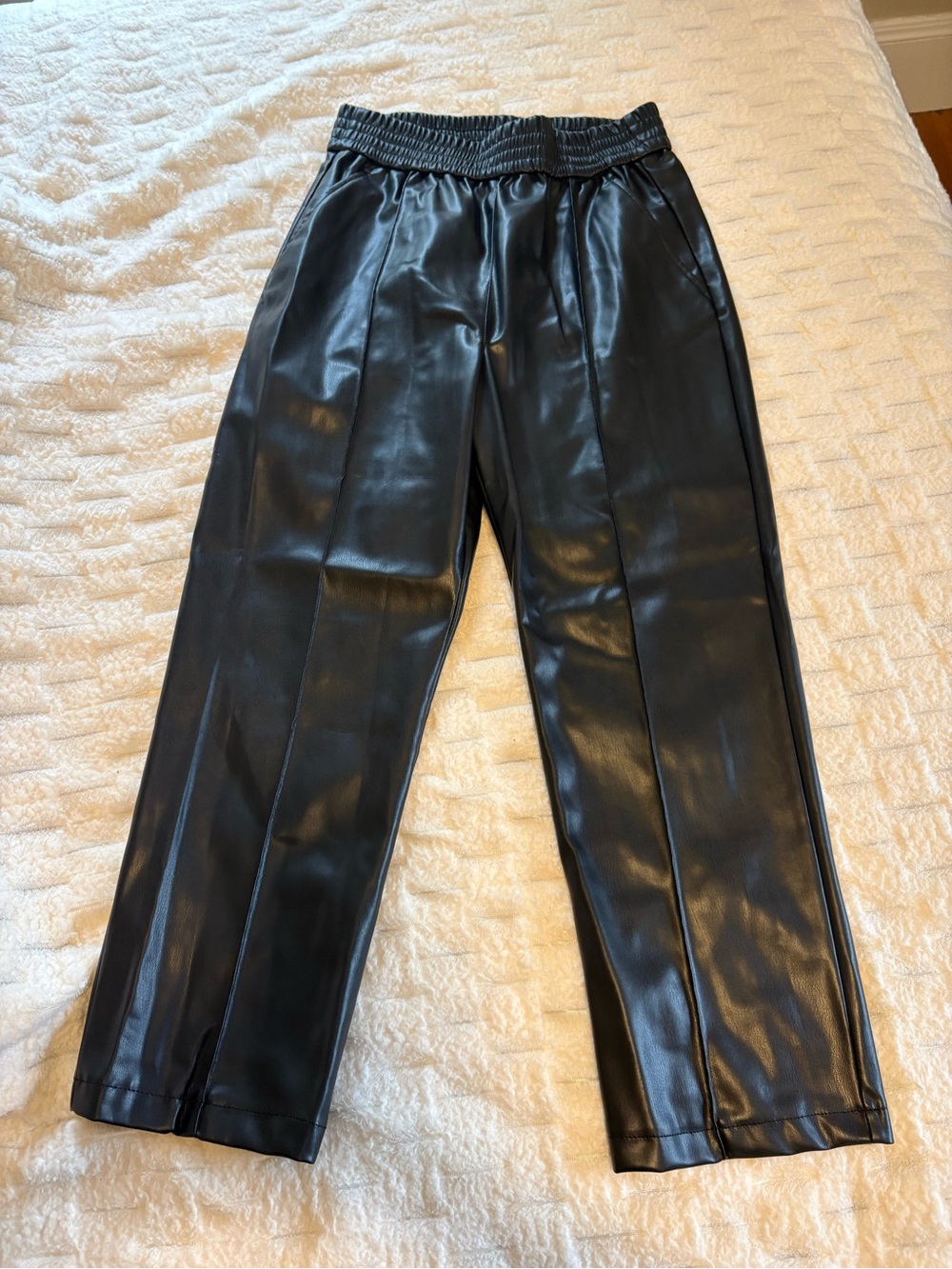 Black Faux Leather Pants